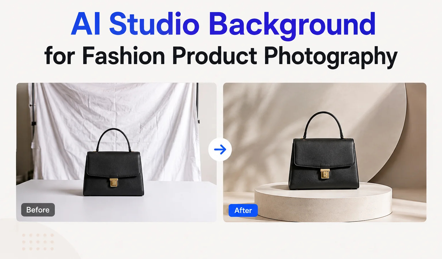 AI Studio Background for Fashion Product Photography: AI vs. a Real Studio Shoot