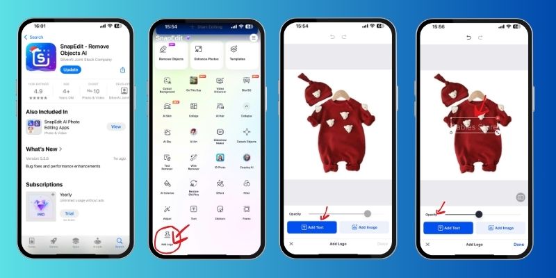 How to add watermark to photo with SnapEdit app