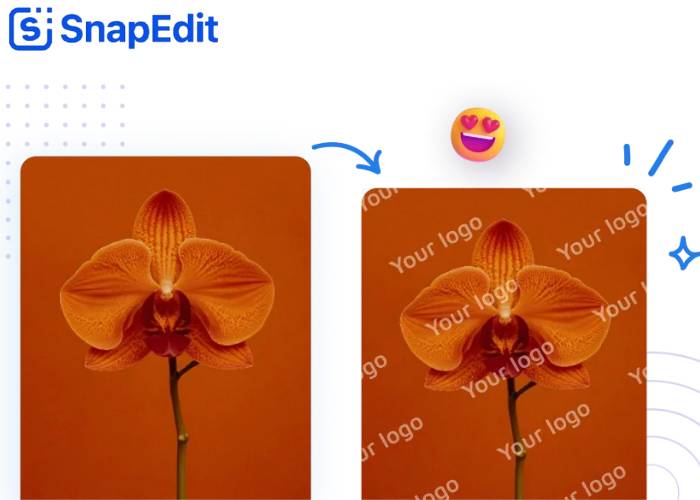 use snapedit website to add watermark