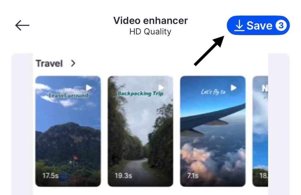 Tap Save to export the video