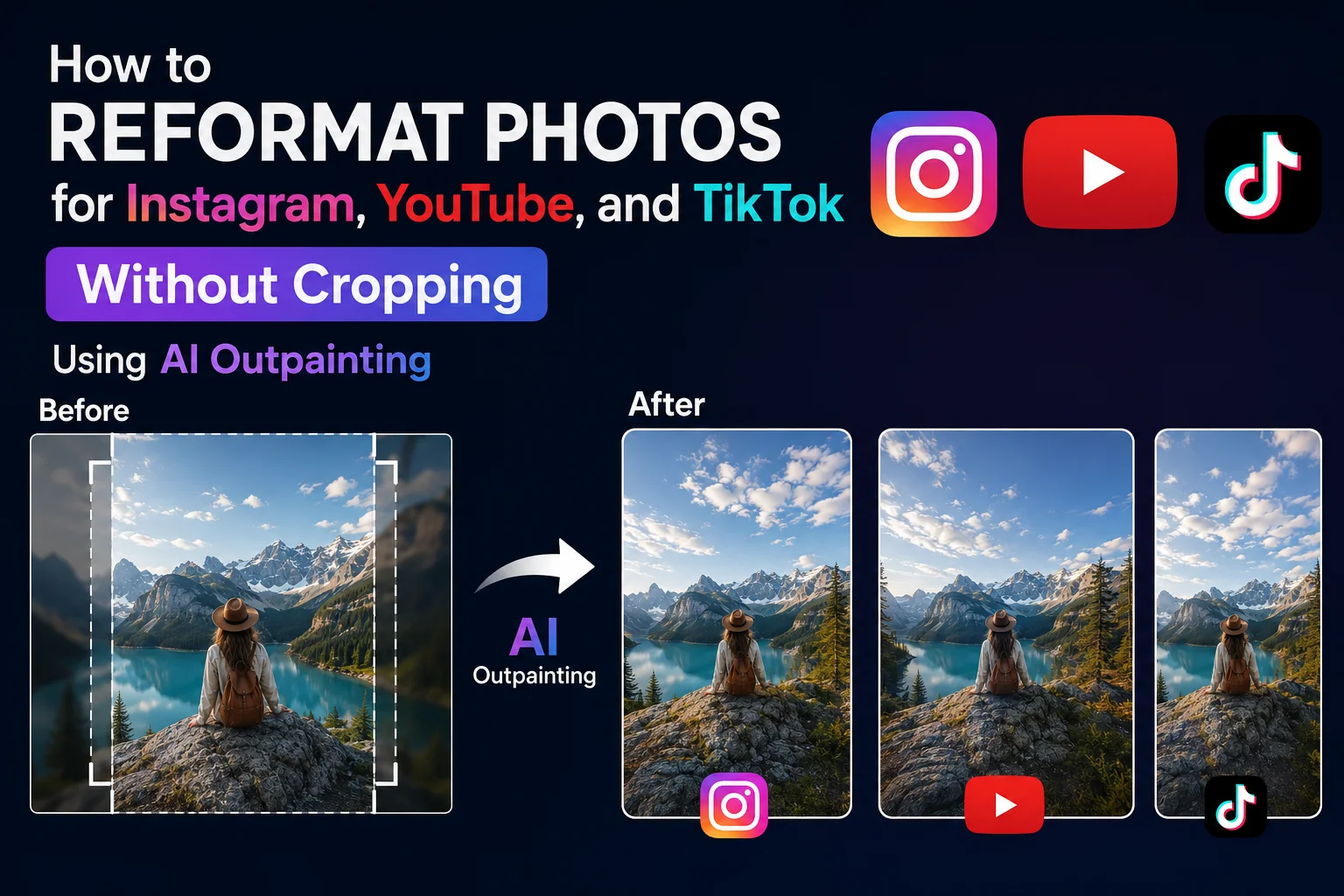 How To Reformat Photos For Instagram, YouTube, & TikTok Without Cropping