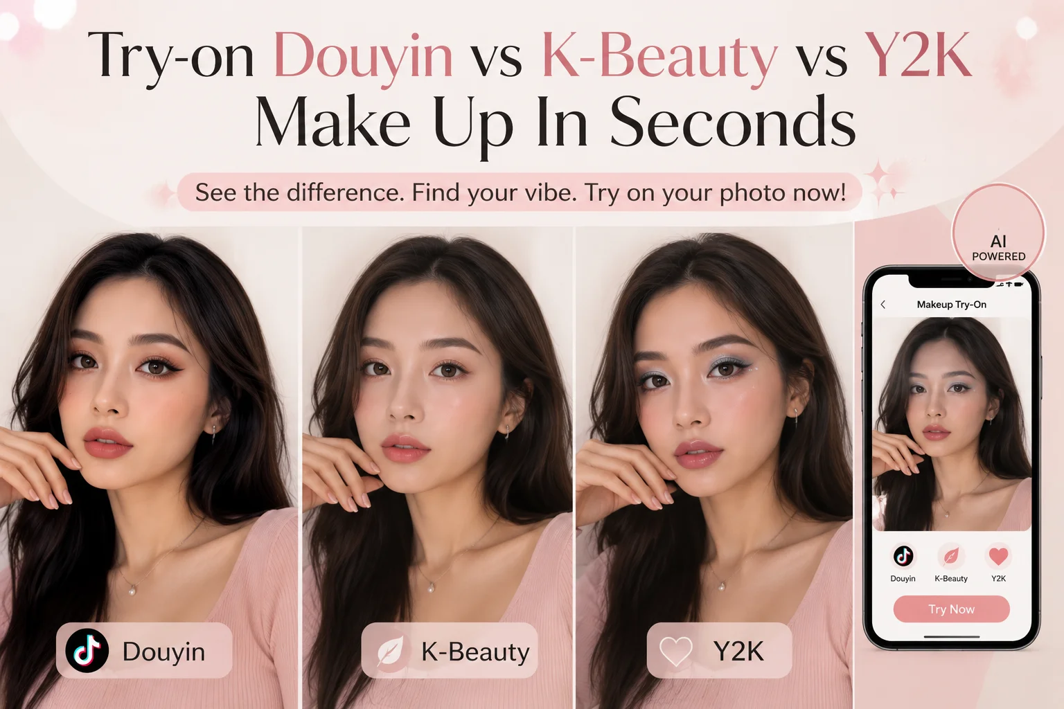 K-Beauty vs. Douyin vs. Y2K Makeup: What's the Difference and How to Try Each on Your Photo