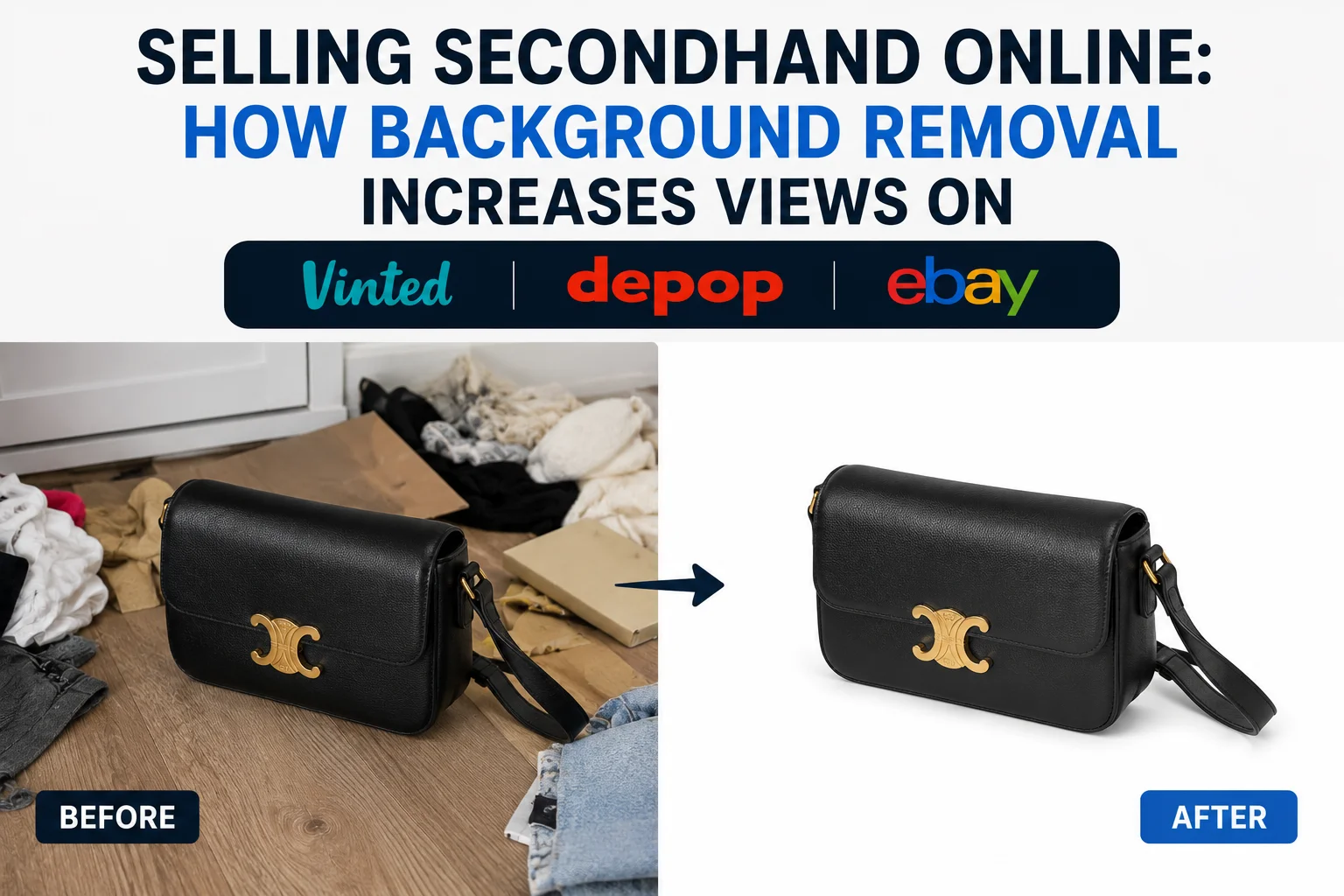 Selling Secondhand Clothes Online: How Background Removal Increases Views On Vinted, Depop & eBay