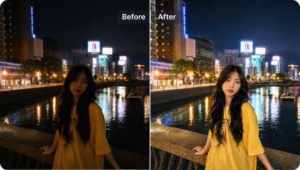 Light up photos with AI flash