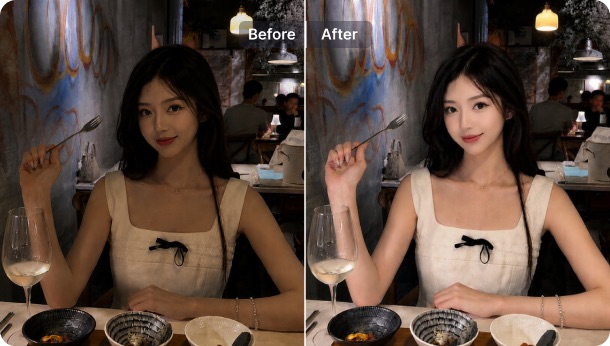 Instant neutral white flash added to photos