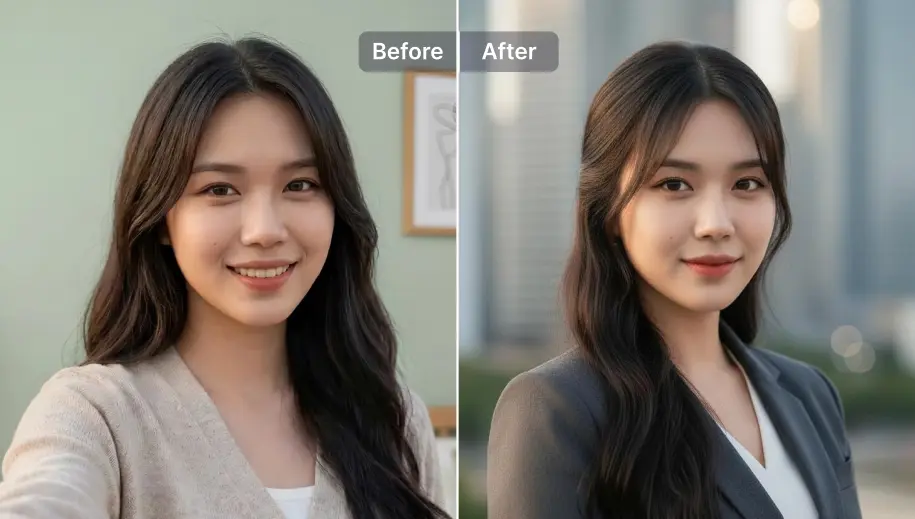 AI professional headshot from selfie