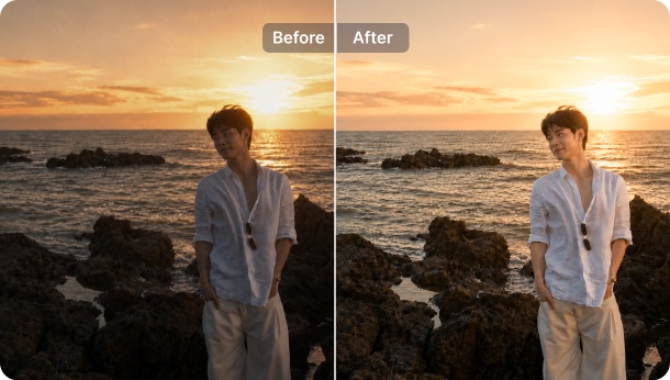 Save backlit outdoor photos