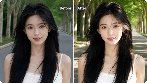 Add studio lighting effect to portrait